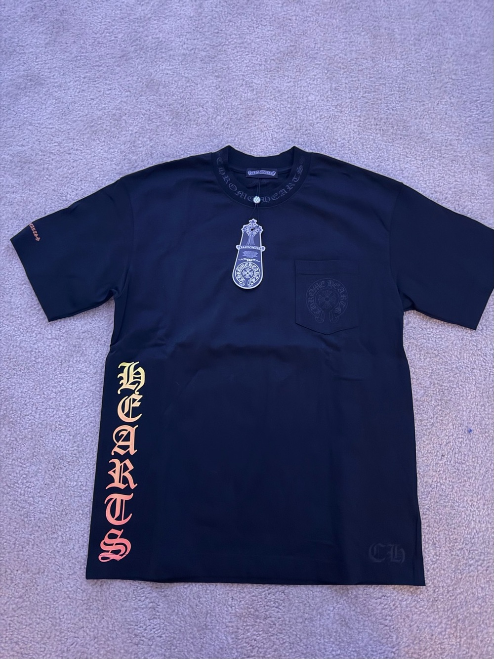 Chrome Hearts Black Pocket Logo Short Sleeve Tee